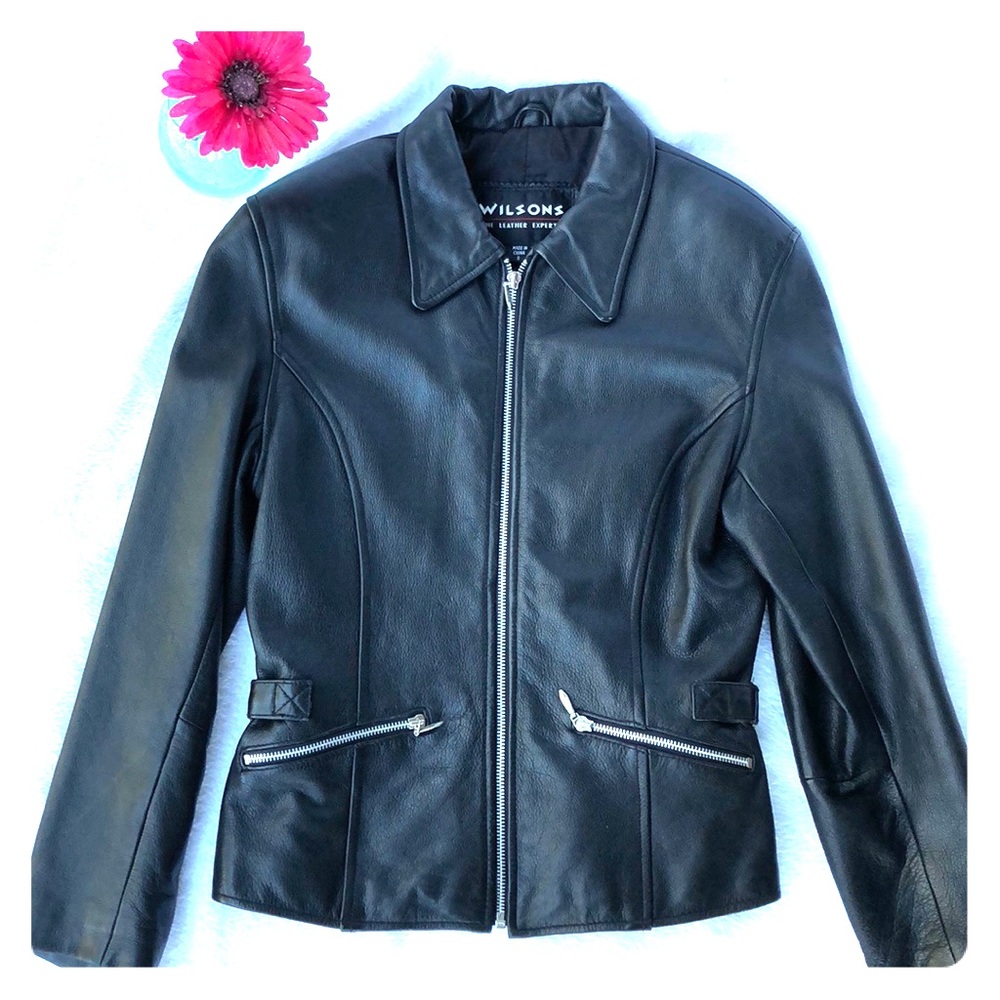 Black leather jacket